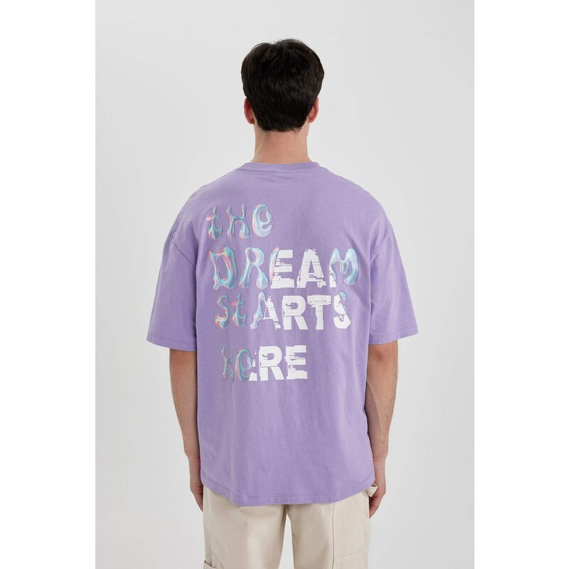 DEFACTO Comfort Fit Crew Neck Printed T-Shirt