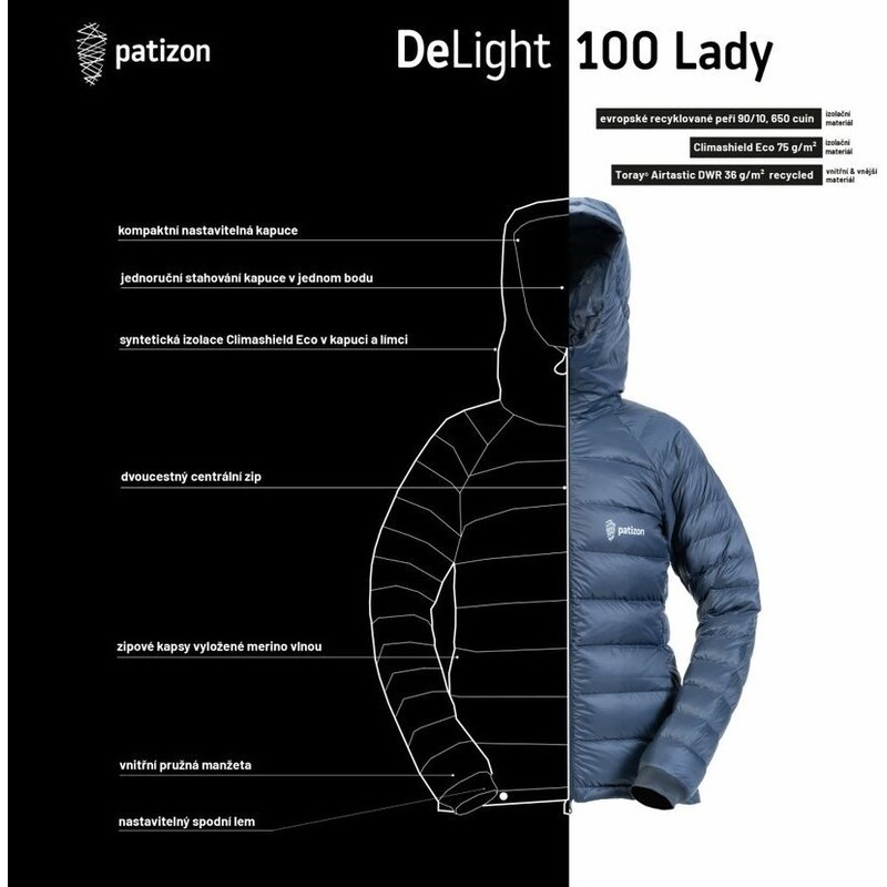 Patizon péřová bunda DeLight 100 Lady All Black