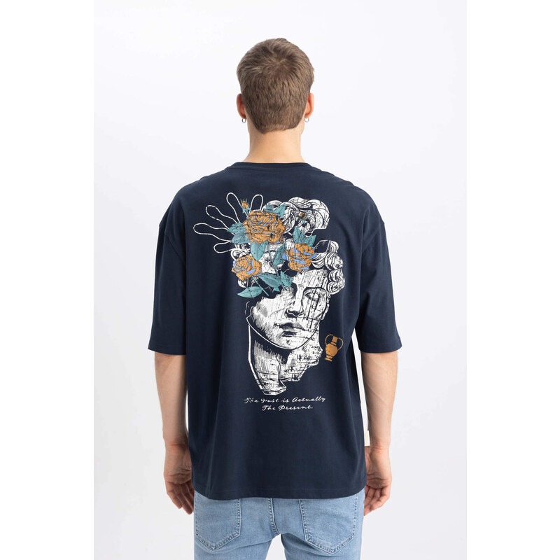 DEFACTO Loose Fit Crew Neck Printed T-Shirt