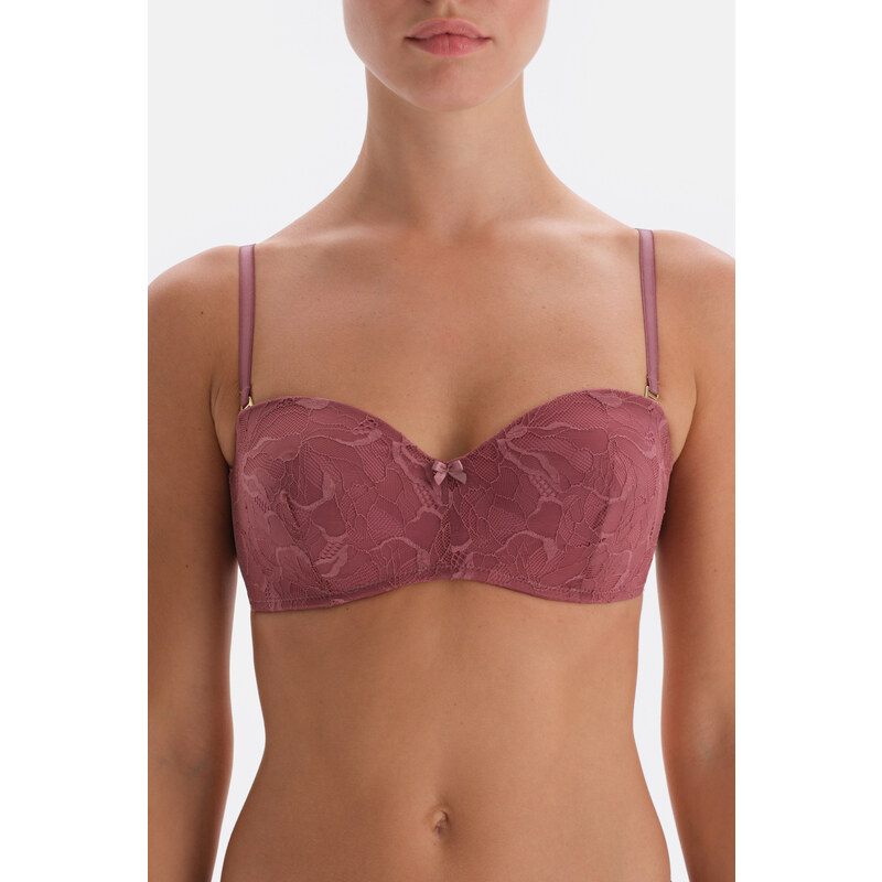 Dagi Pale Pink Lace Detail Strapless Covered Bra