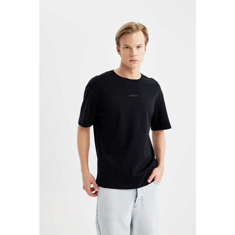 DEFACTO Comfort Fit Crew Neck Printed T-Shirt