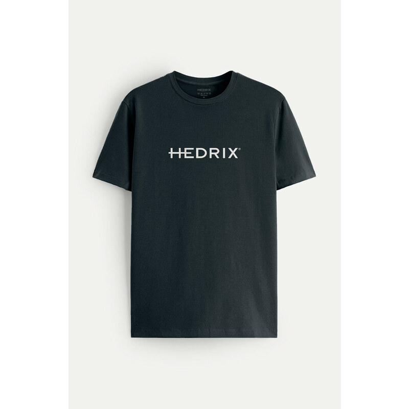 Tričko, Barva Železitě Šedá, s Potiskem Hedrix Logo