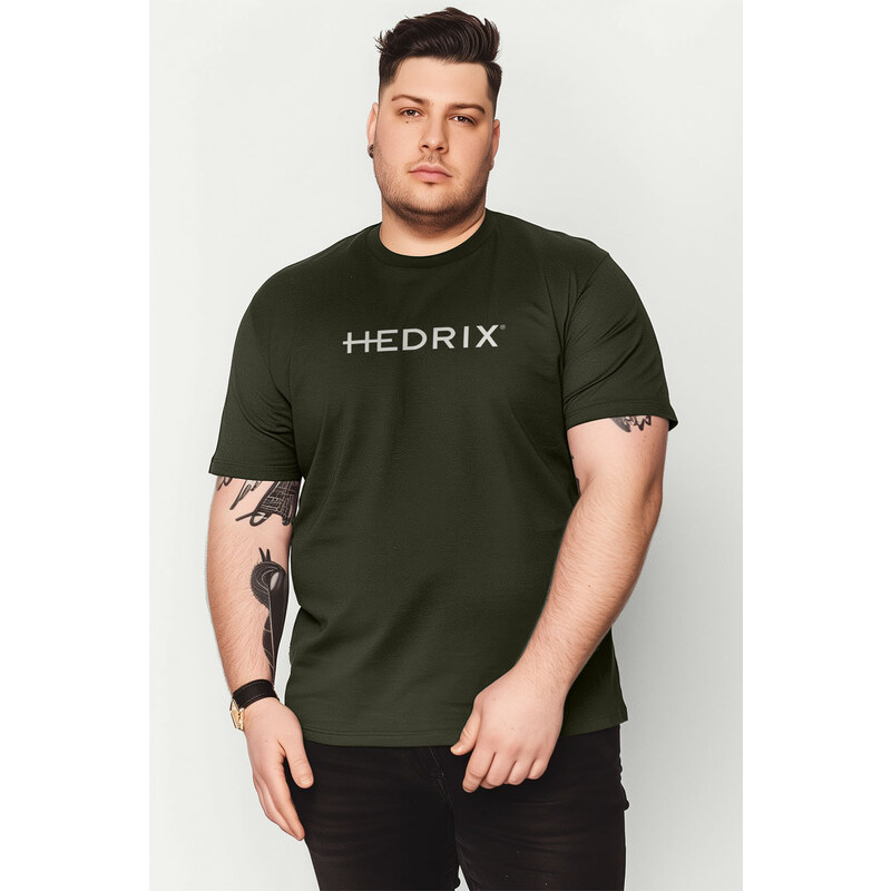 Hendrix Tričko, Barva Khaki, s Potiskem Hedrix Logo