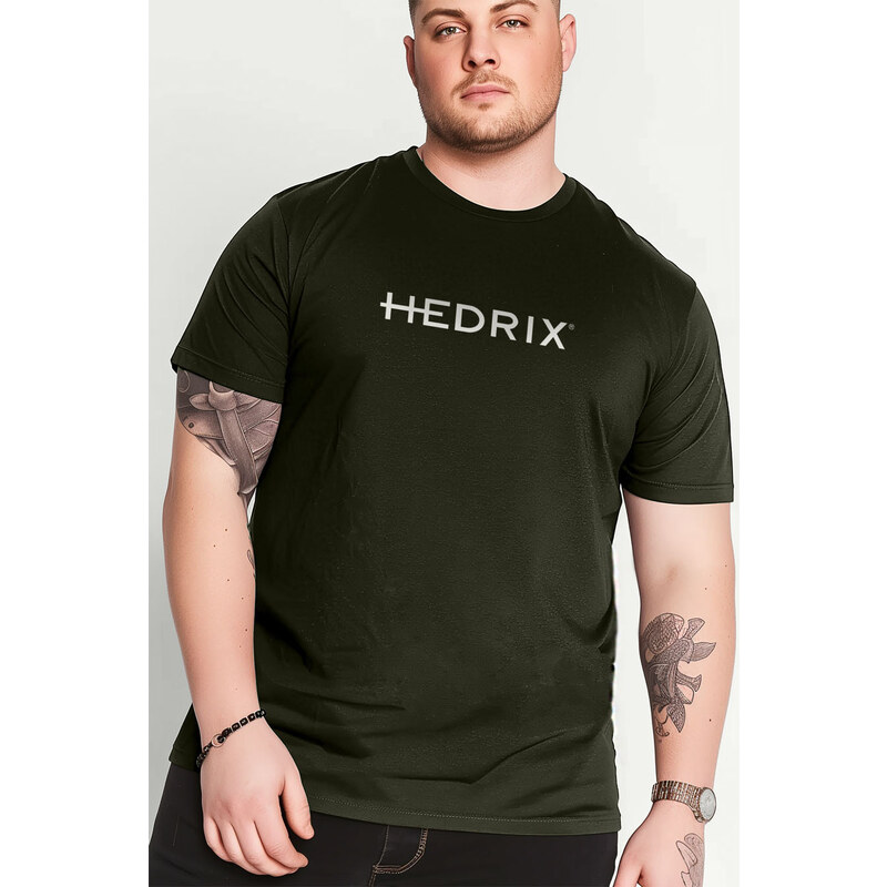 Hendrix Tričko, Barva Khaki, s Potiskem Hedrix Logo