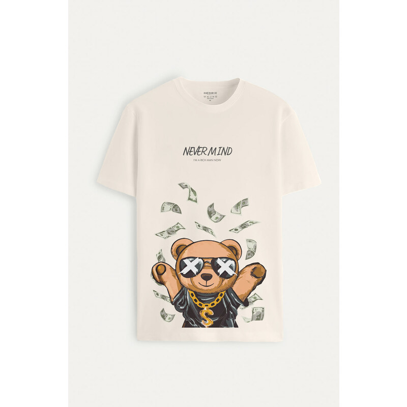 Tričko, Barva Ekru, s Potiskem Moneymaker Teddy