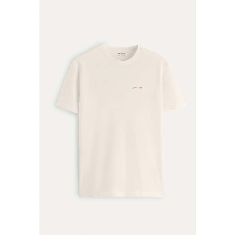 Tričko, Barva Ekru, s Potiskem Italian Stripe