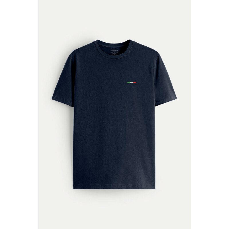 Tričko, Barva Modrá, s Potiskem Italian Stripe