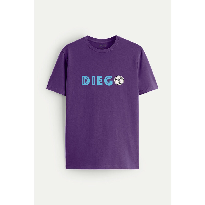 Tričko, Barva Fialová , s Potiskem Diego Legend