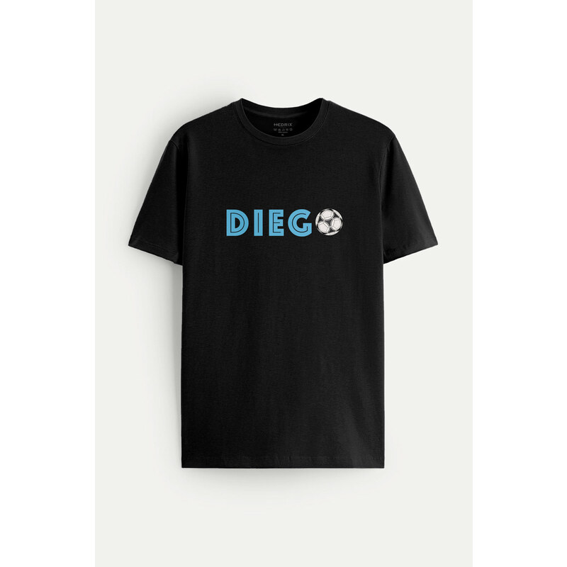 Tričko, Barva Černá, s Potiskem Diego Legend