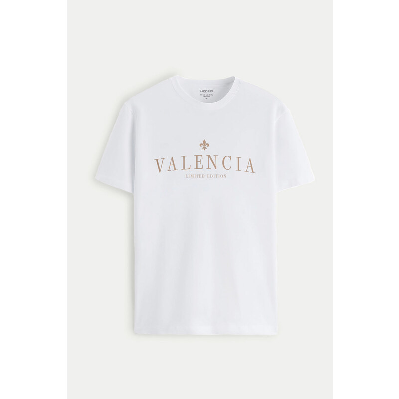 Tričko, Barva Bílá, s Potiskem Valencia Limited