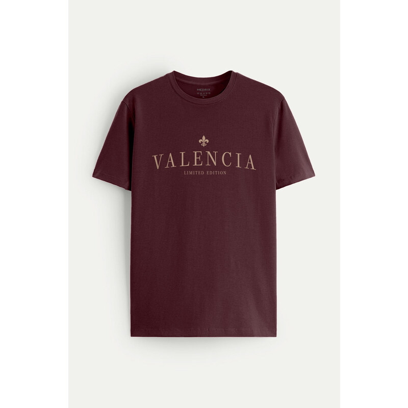 Tričko, Barva Bordó , s Potiskem Valencia Limited