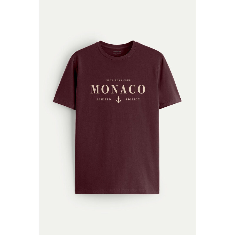 Tričko, Barva Bordó , s Potiskem Monaco