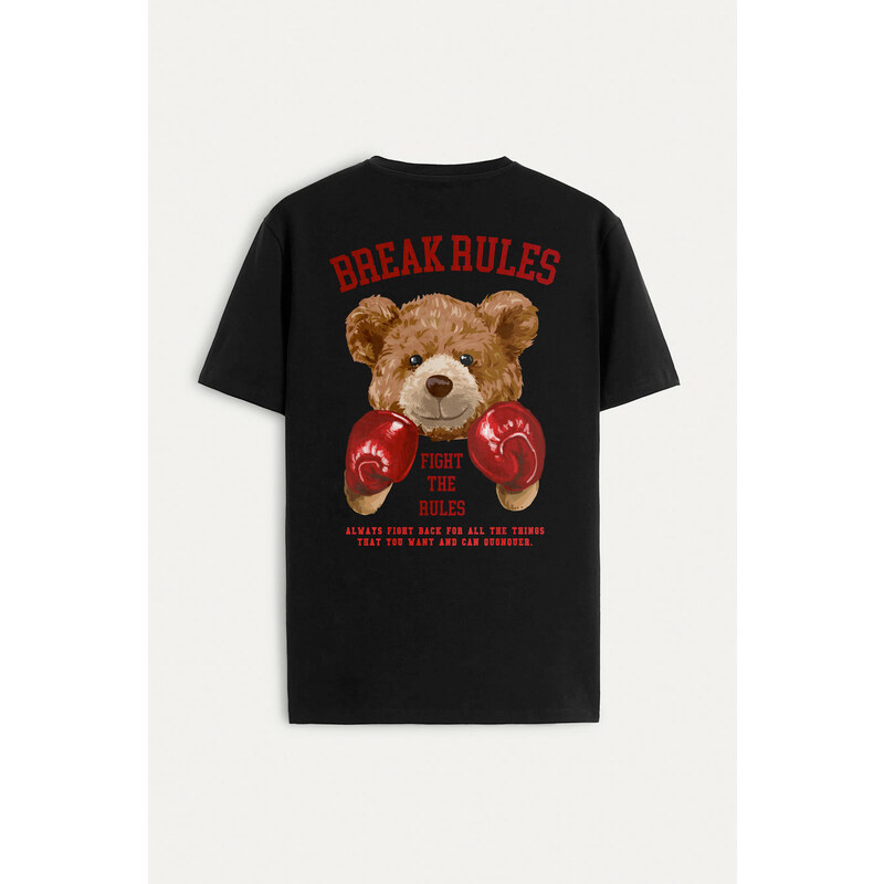 Tričko, Barva Černá, s Potiskem Boxer Teddy