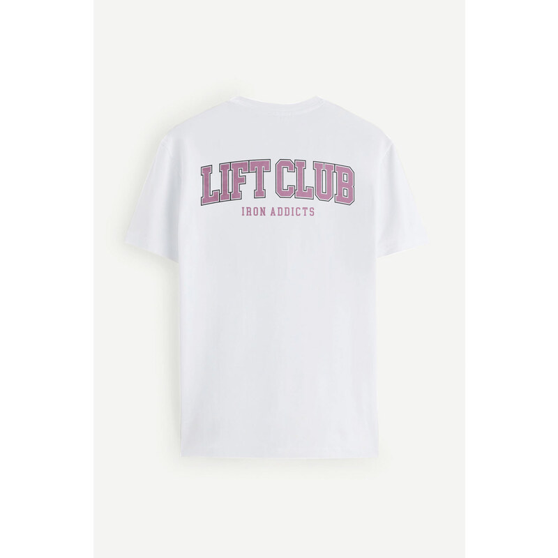 Tričko, Barva Bílá, s Potiskem Lift Club