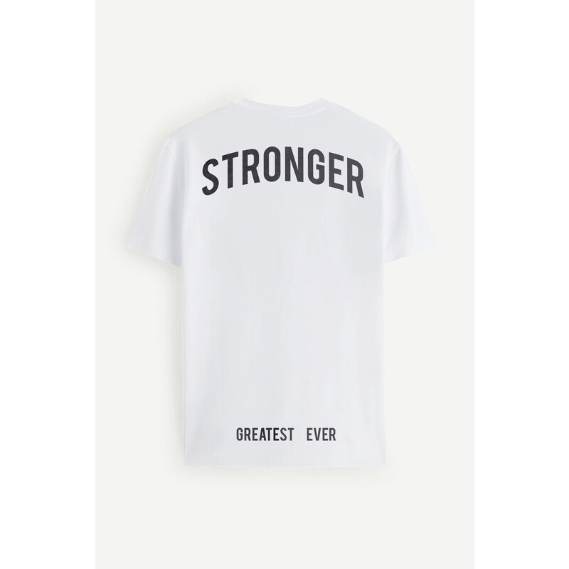 Tričko, Barva Bílá, s Potiskem Stronger Beast