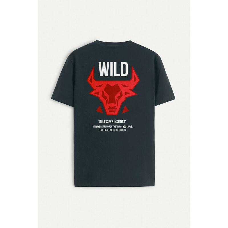Tričko, Barva Železitě Šedá, s Potiskem Bulls Eye