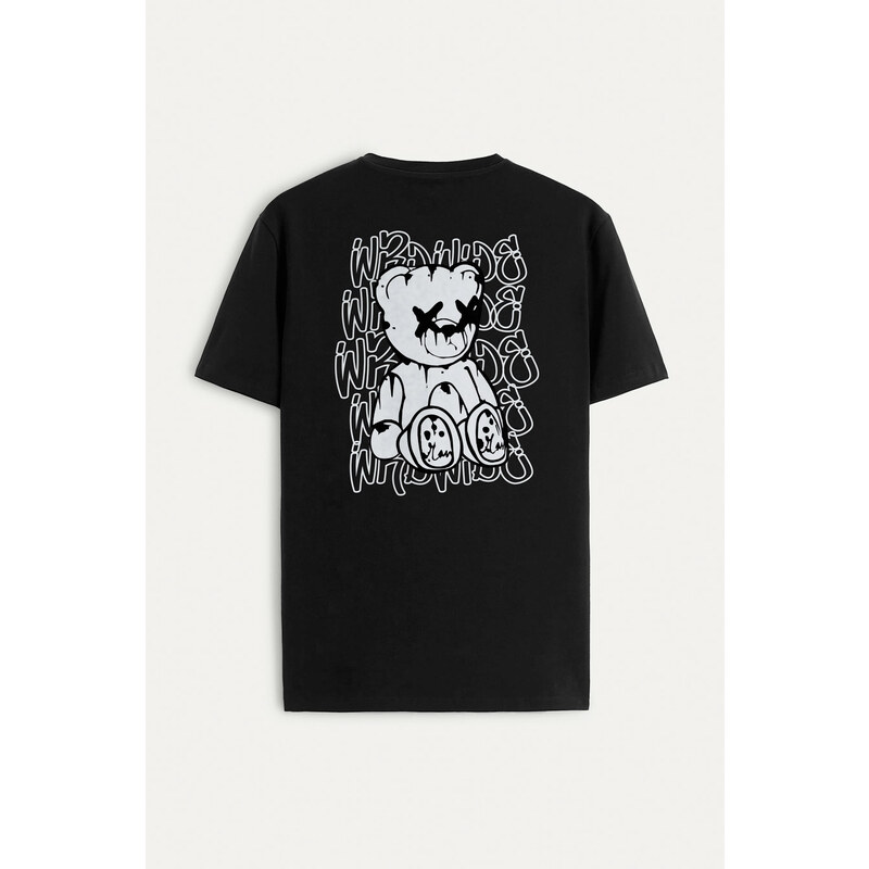Tričko, Barva Černá, s Potiskem Worldwide Teddy