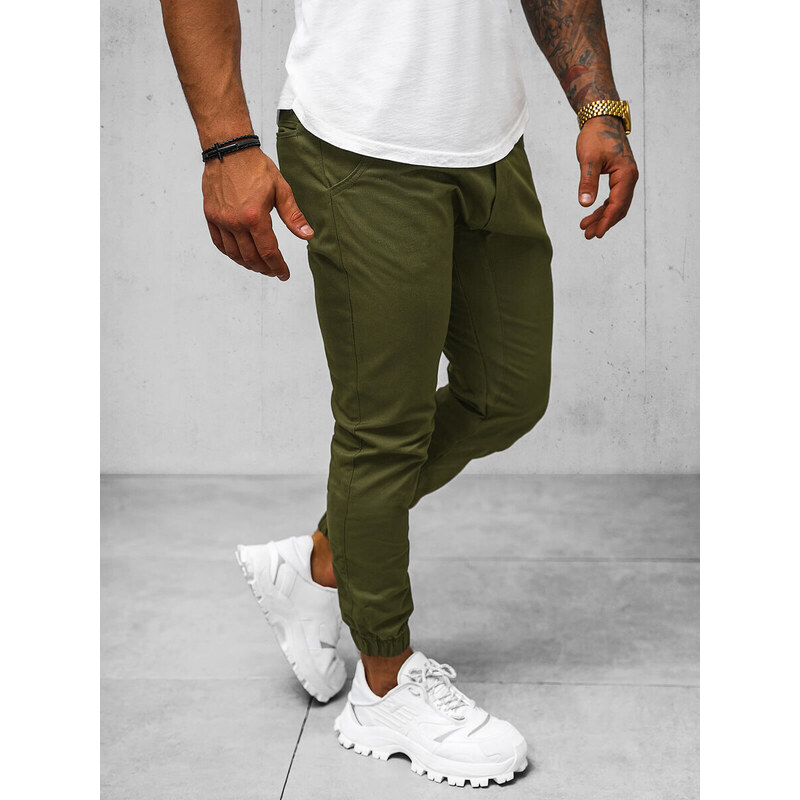 Pánské Chino Jogger Kalhoty Khaki OZONEE O/399