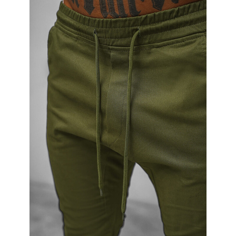 Pánské Chino Jogger Kalhoty Khaki OZONEE O/399