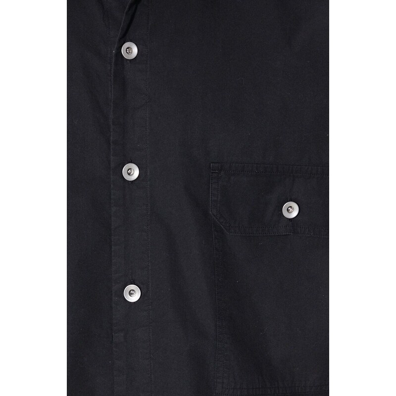 Bavlněná košile Rick Owens Jumbo černá barva, relaxed, s klasickým límcem, DU01D1297.P.09