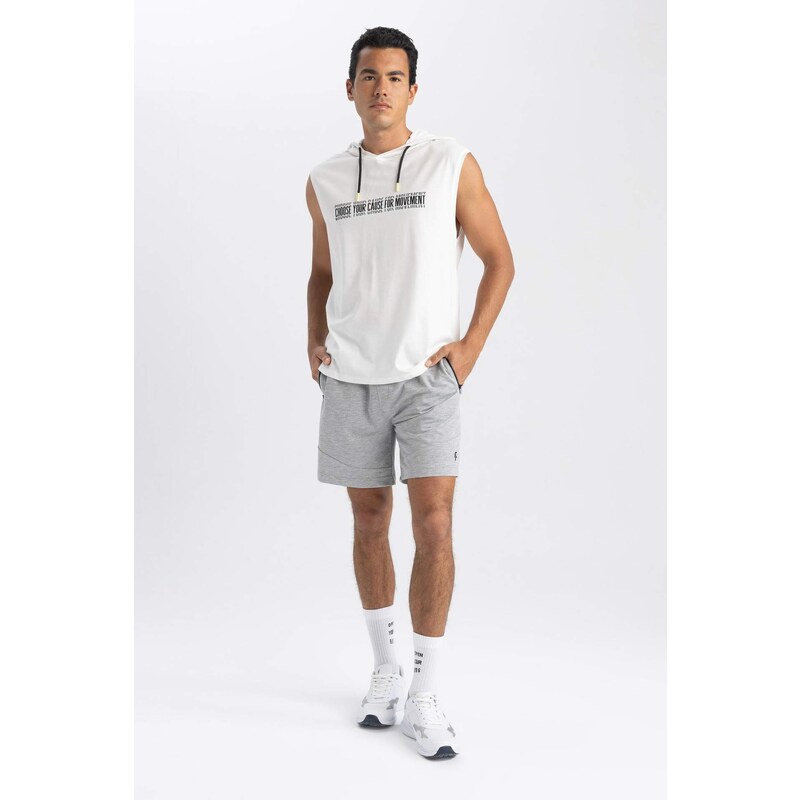 DEFACTO Slim Fit Printed Hooded Sleeveless Undershirt