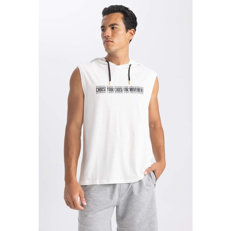 DEFACTO Slim Fit Printed Hooded Sleeveless Undershirt