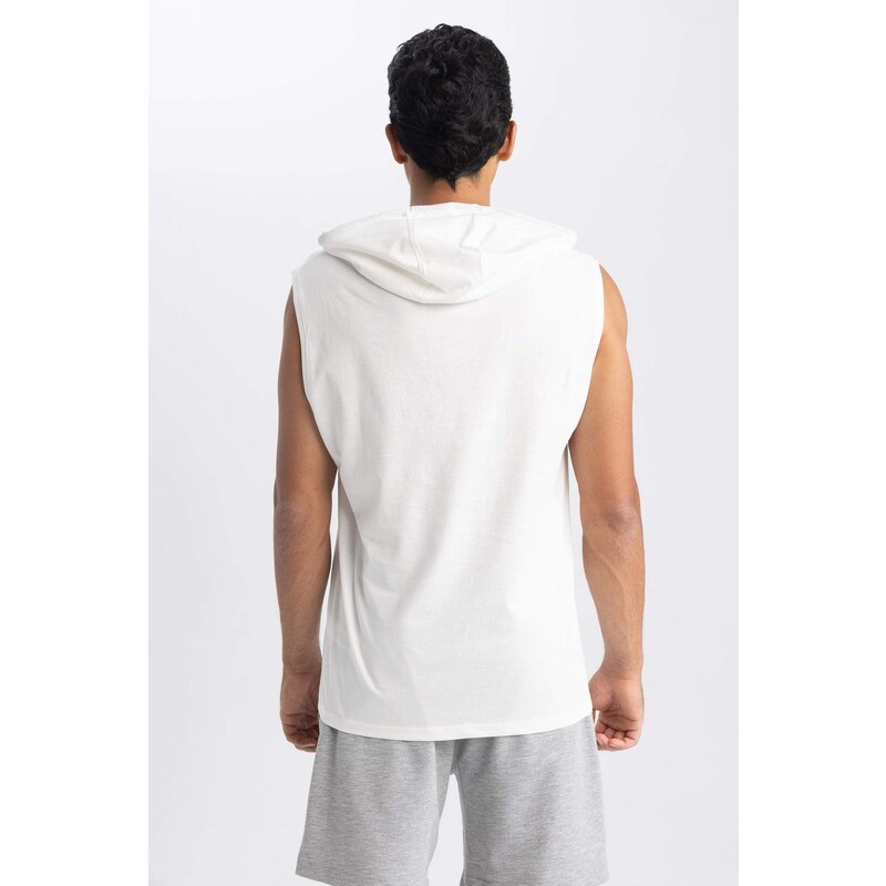 DEFACTO Slim Fit Printed Hooded Sleeveless Undershirt