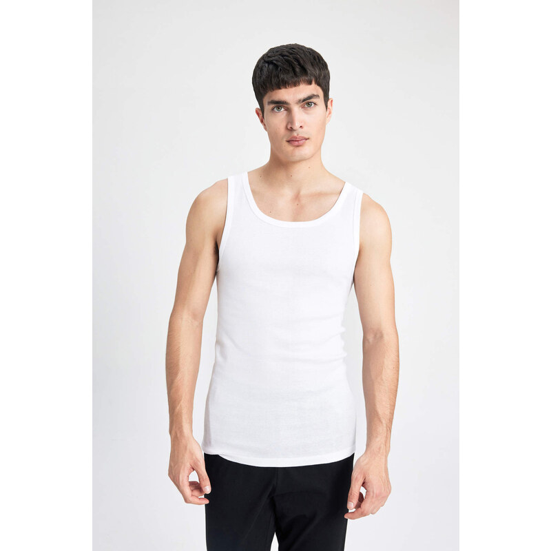 DEFACTO Slim Fit Ribbed 2 Piece Undershirts