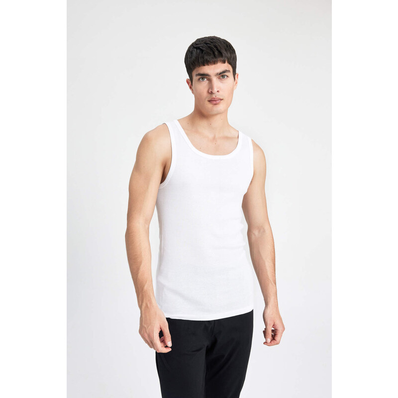 DEFACTO Slim Fit Ribbed 2 Piece Undershirts