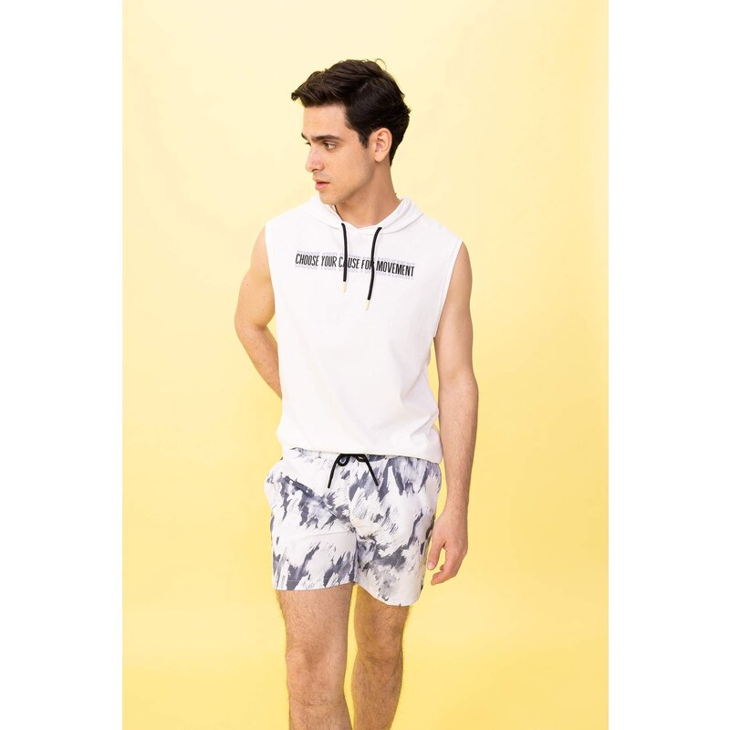 DEFACTO Slim Fit Printed Hooded Sleeveless Undershirt