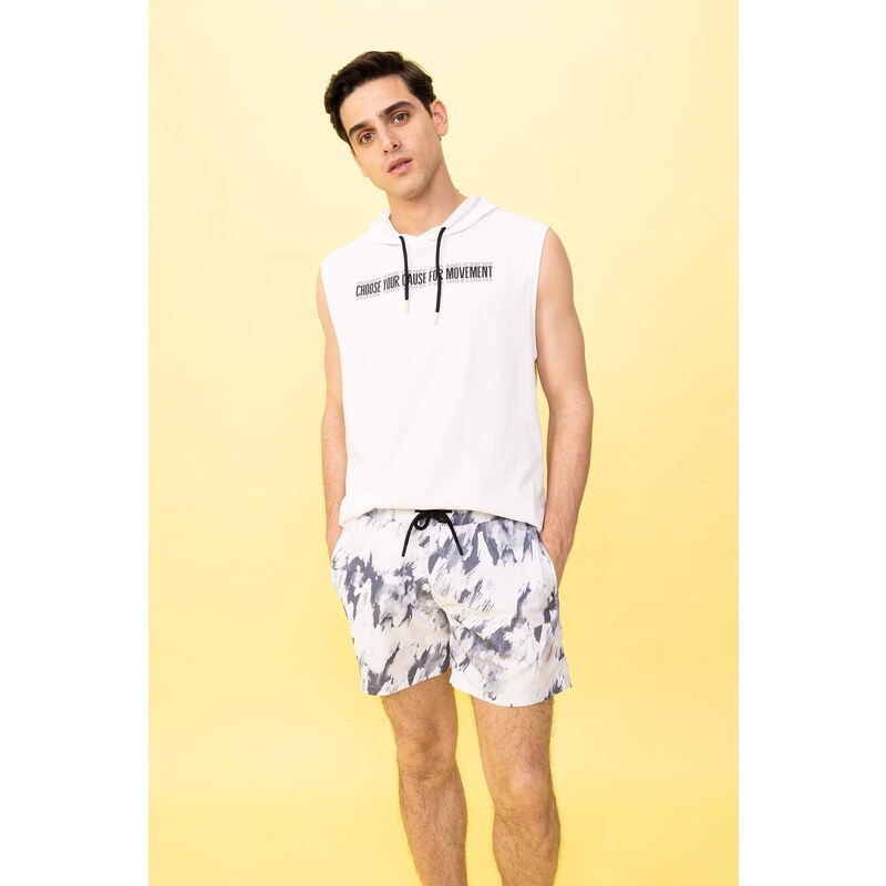 DEFACTO Slim Fit Printed Hooded Sleeveless Undershirt