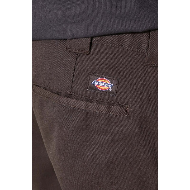 Kalhoty Dickies 872 pánské, hnědá barva, přiléhavé, DK0A4XK8