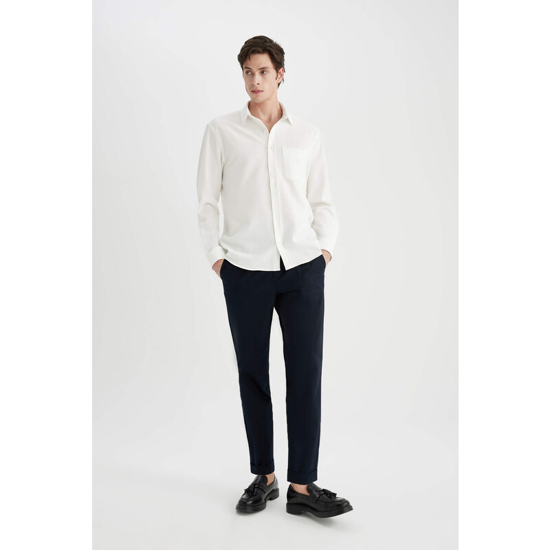 DEFACTO Tapered Fit Double Hem Twill Trousers