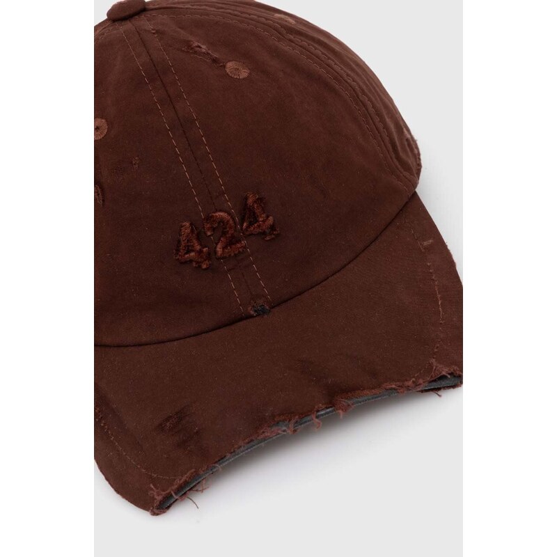 Kšiltovka 424 Distressed Baseball Hat hnědá barva, hladká, FF4SMY01CP-TE003.770