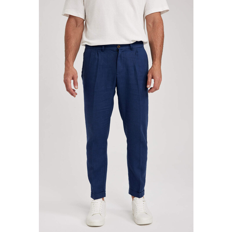 DEFACTO Crop Linen Trousers