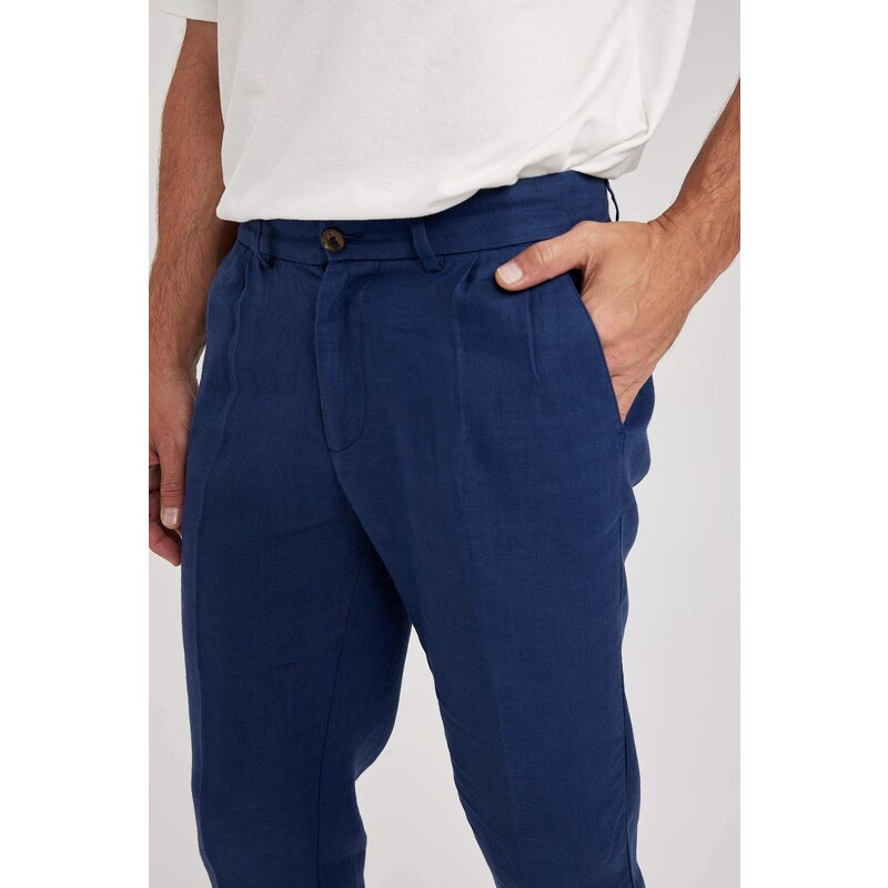 DEFACTO Crop Linen Trousers