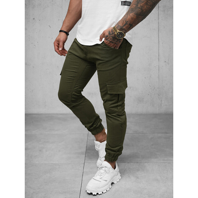 Pánské Chino Jogger Kalhoty Khaki OZONEE A/404