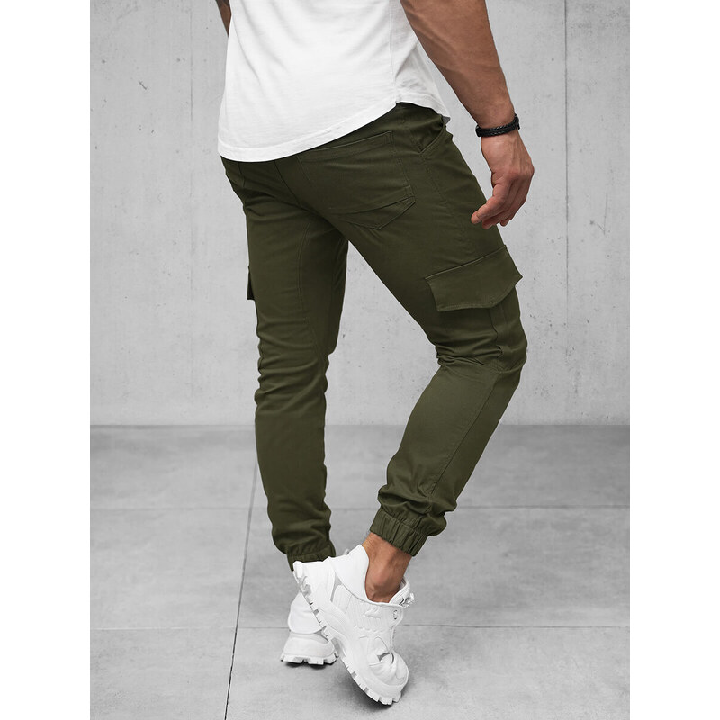 Pánské Chino Jogger Kalhoty Khaki OZONEE A/404