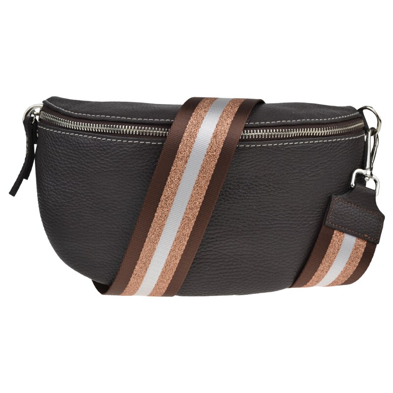 Cafe kožená italská crossbody kabelka Reni Grande Cafe s