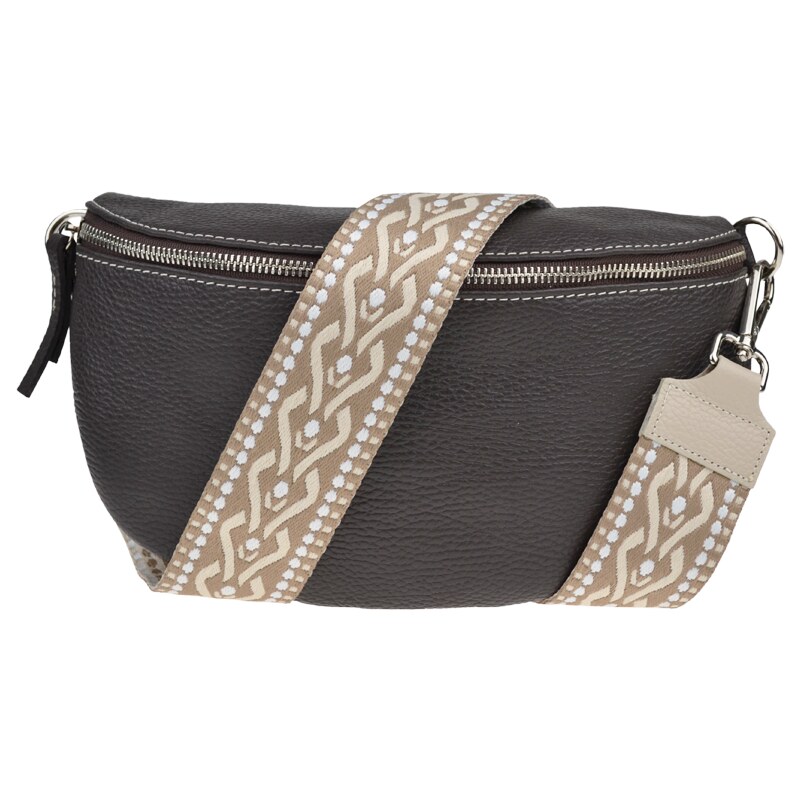 Cafe kožená italská crossbody kabelka Reni Grande Cafe s