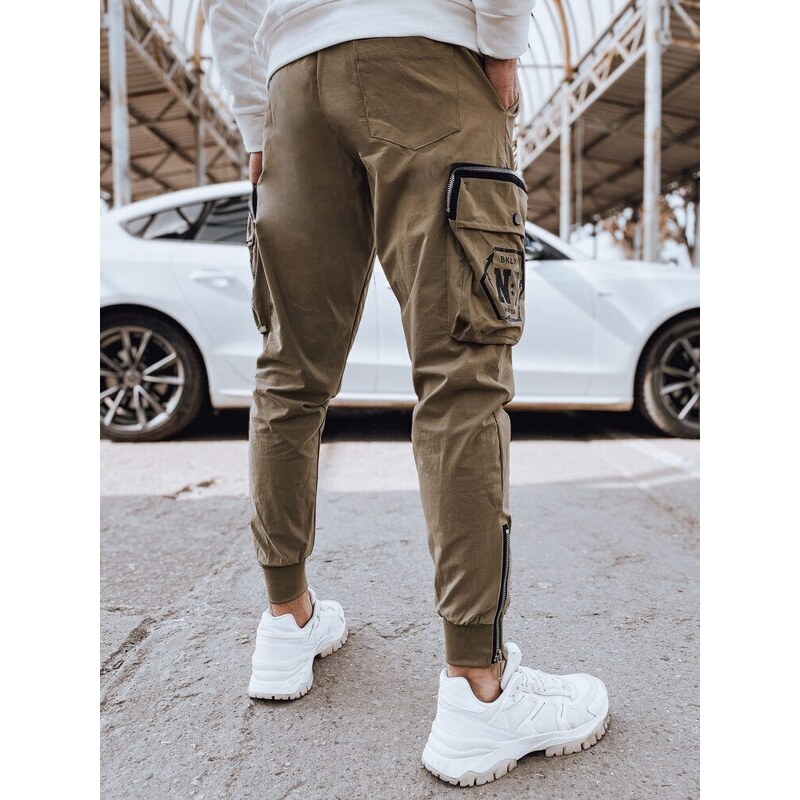 Dstreet Trendy béžové kapsáčové joggery