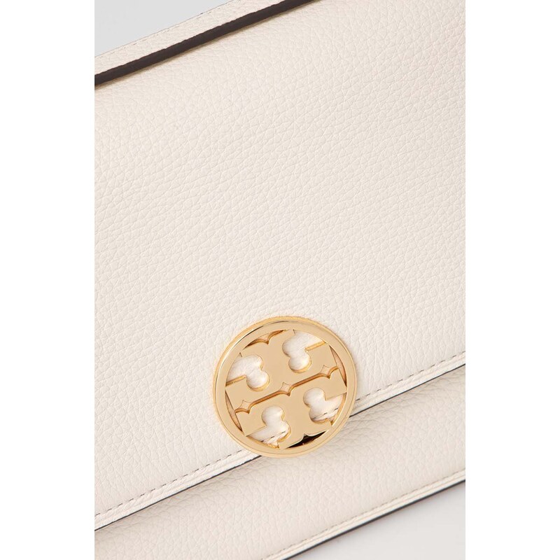 Kožená kabelka Tory Burch Miller Shoulder Bag bílá barva, 154703.250