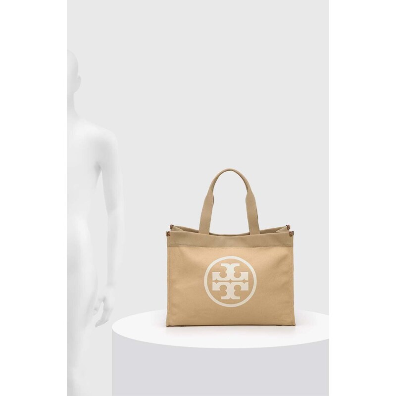 Kabelka Tory Burch Ella Canvas Tote béžová barva, 148792.275