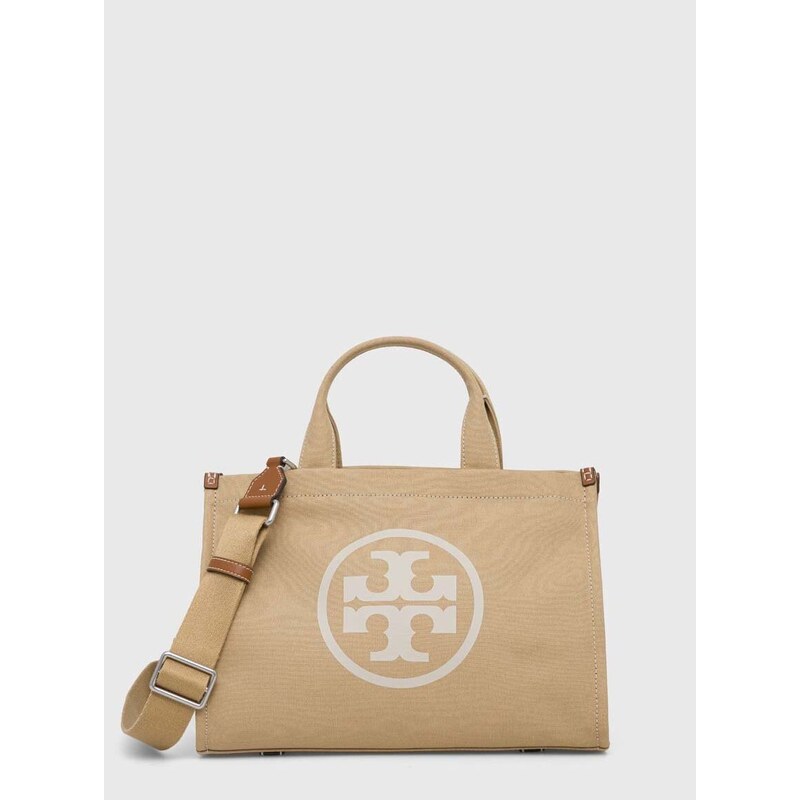 Kabelka Tory Burch Ella Canvas Small Tote béžová barva, 153381.275