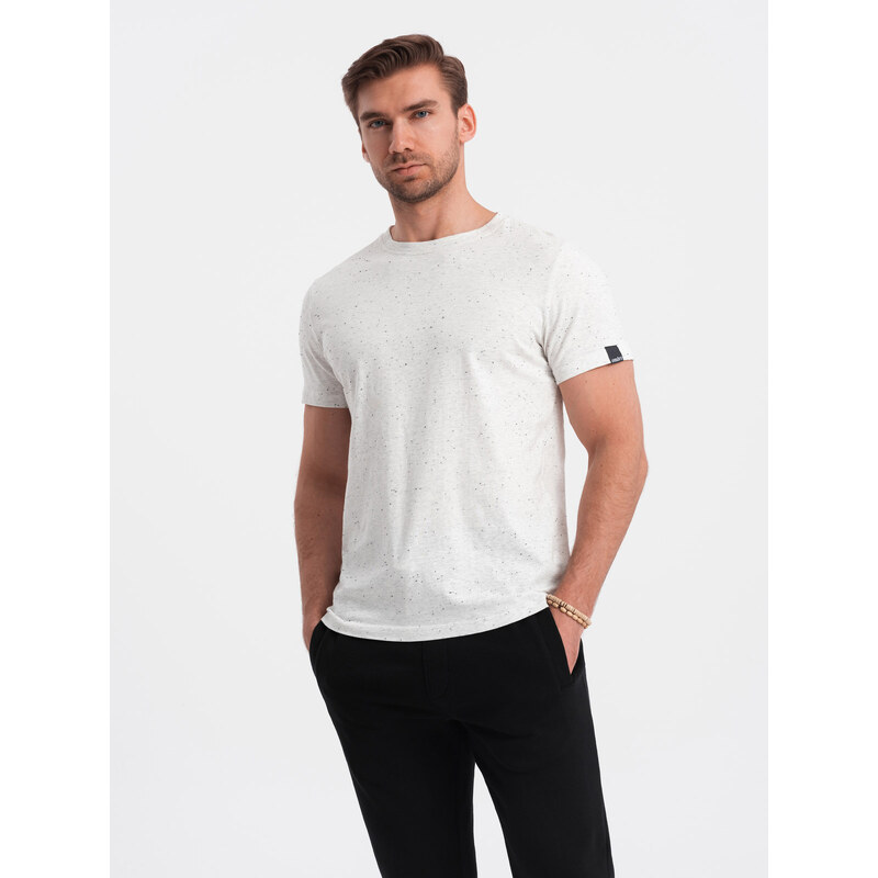 Ombre Mens t-shirt with decorative confetti effect - cream