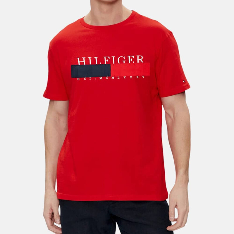 Pánské červené triko Tommy Hilfiger 55764