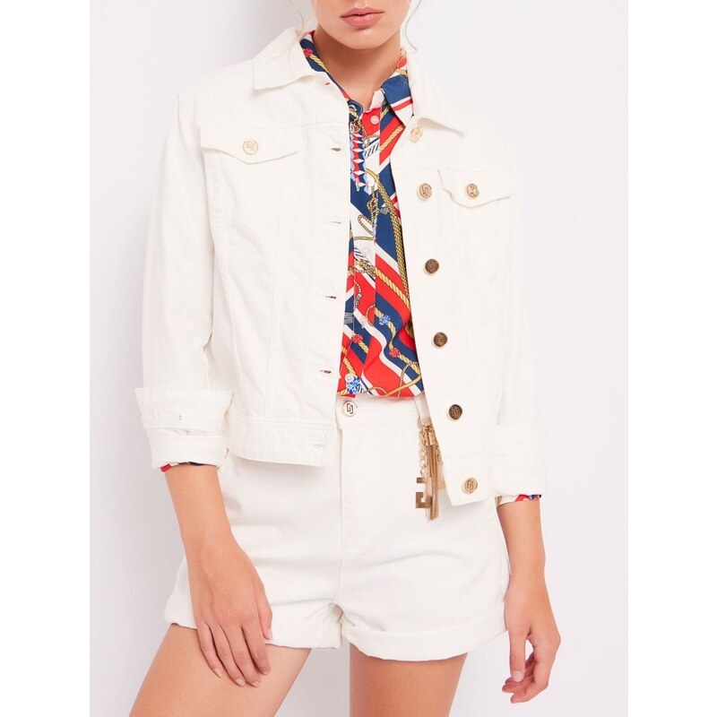 GAUDI Jeans White džínová bunda 91728131