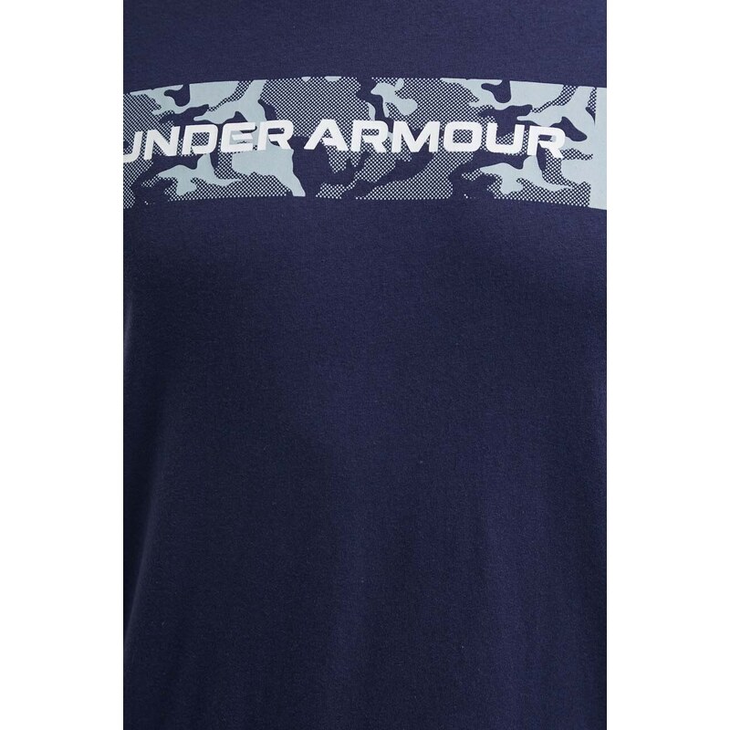 Tričko Under Armour tmavomodrá barva, s potiskem, 1376830