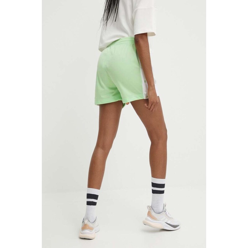 Kraťasy adidas Originals dámské, zelená barva, s aplikací, high waist, IP0719