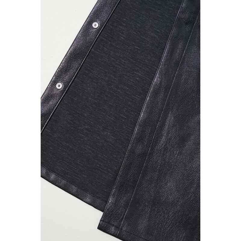 Bunda PLEASURES Resonate Overshirt pánská, černá barva, přechodná, oversize, P24SP014.BLACK